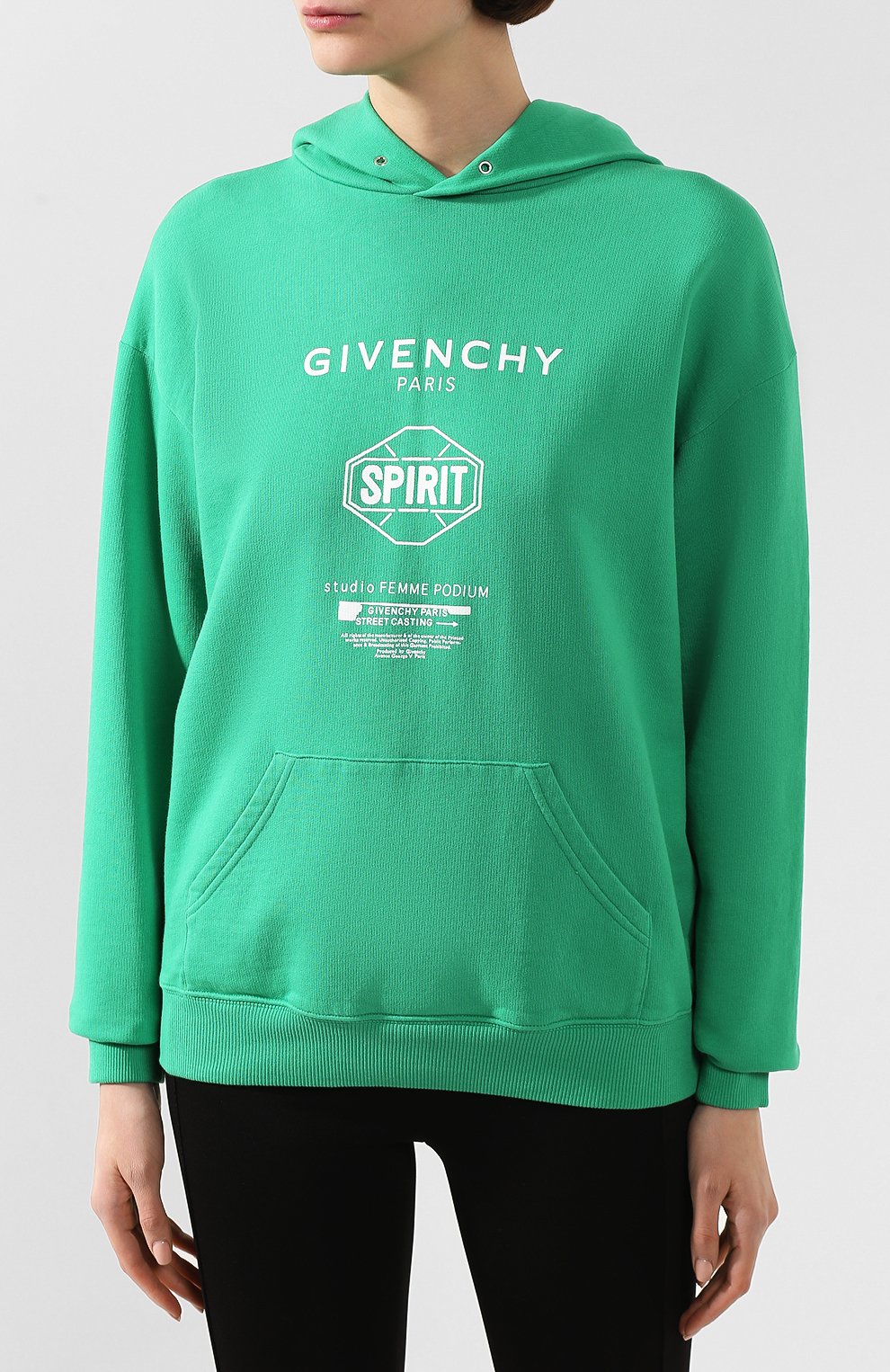 Хлопковое худи GIVENCHY зеленого цвета по цене 59700 руб., арт. BW70643Z33, фото 3 Хлопковое худи GIVENCHY, арт. BW70643Z33, фото 3