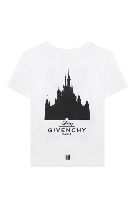 Детская хлопковая футболка GIVENCHY белого цвета, арт. H25459/6A-12A | Фото 2 (Драгоценные камни: Проставлено; Материал внешний: Хлопок; Материал сплава: Проставлено; Рукава: Короткие)