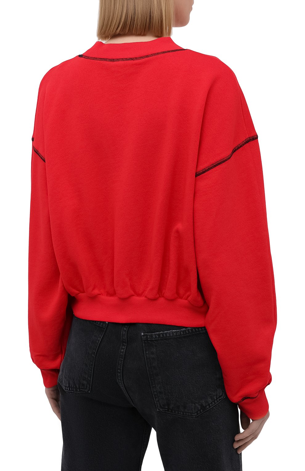 Хлопковый свитшот REDVALENTINO красного цвета по цене 28800 руб., арт. WR3MF07R/61W, фото 4 Хлопковый свитшот REDVALENTINO, арт. WR3MF07R/61W, фото 4