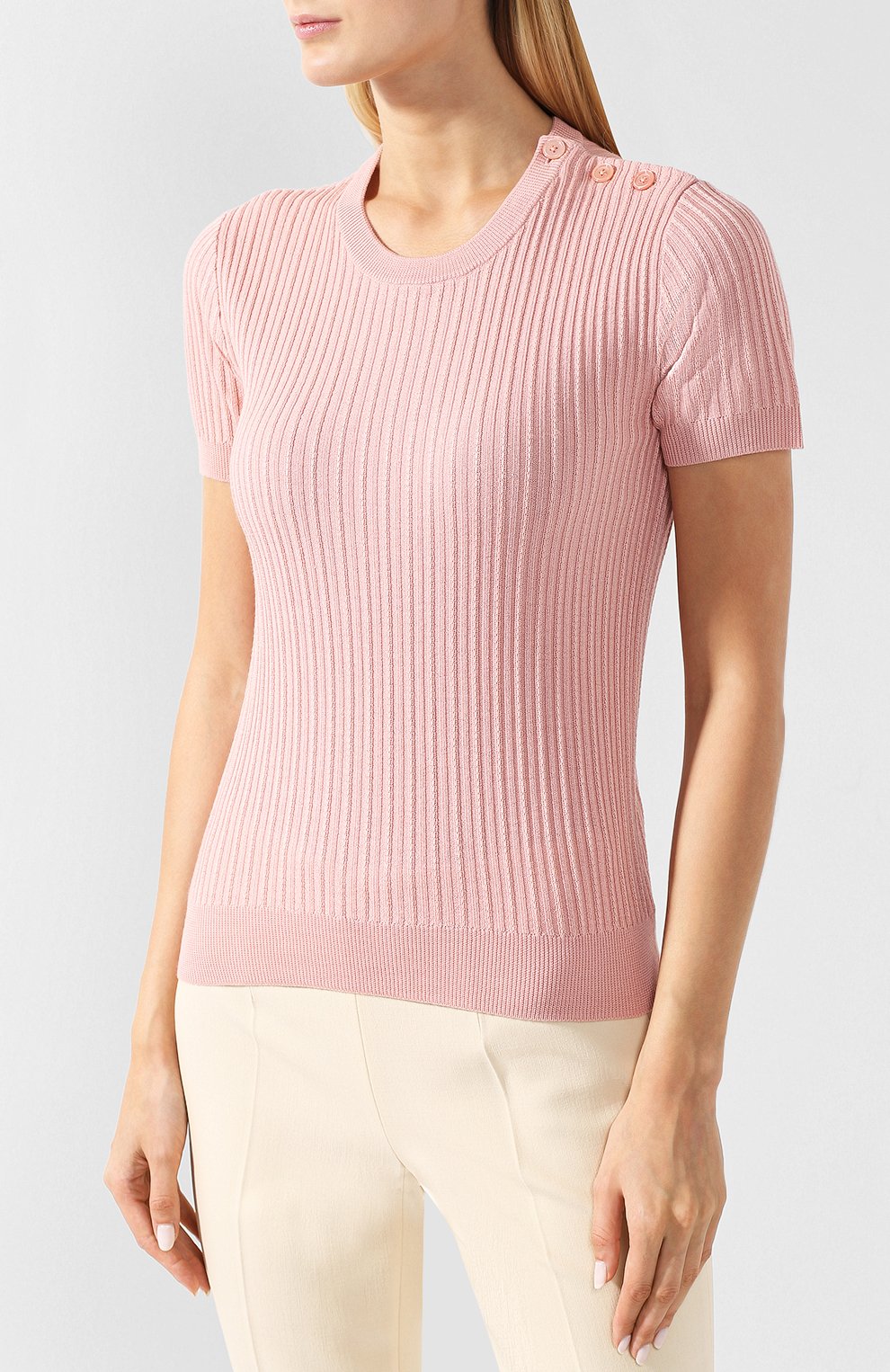 Пуловер из смеси шерсти и шелка с ко ротким рукавом RALPH LAUREN, арт. 290698960, фото 3