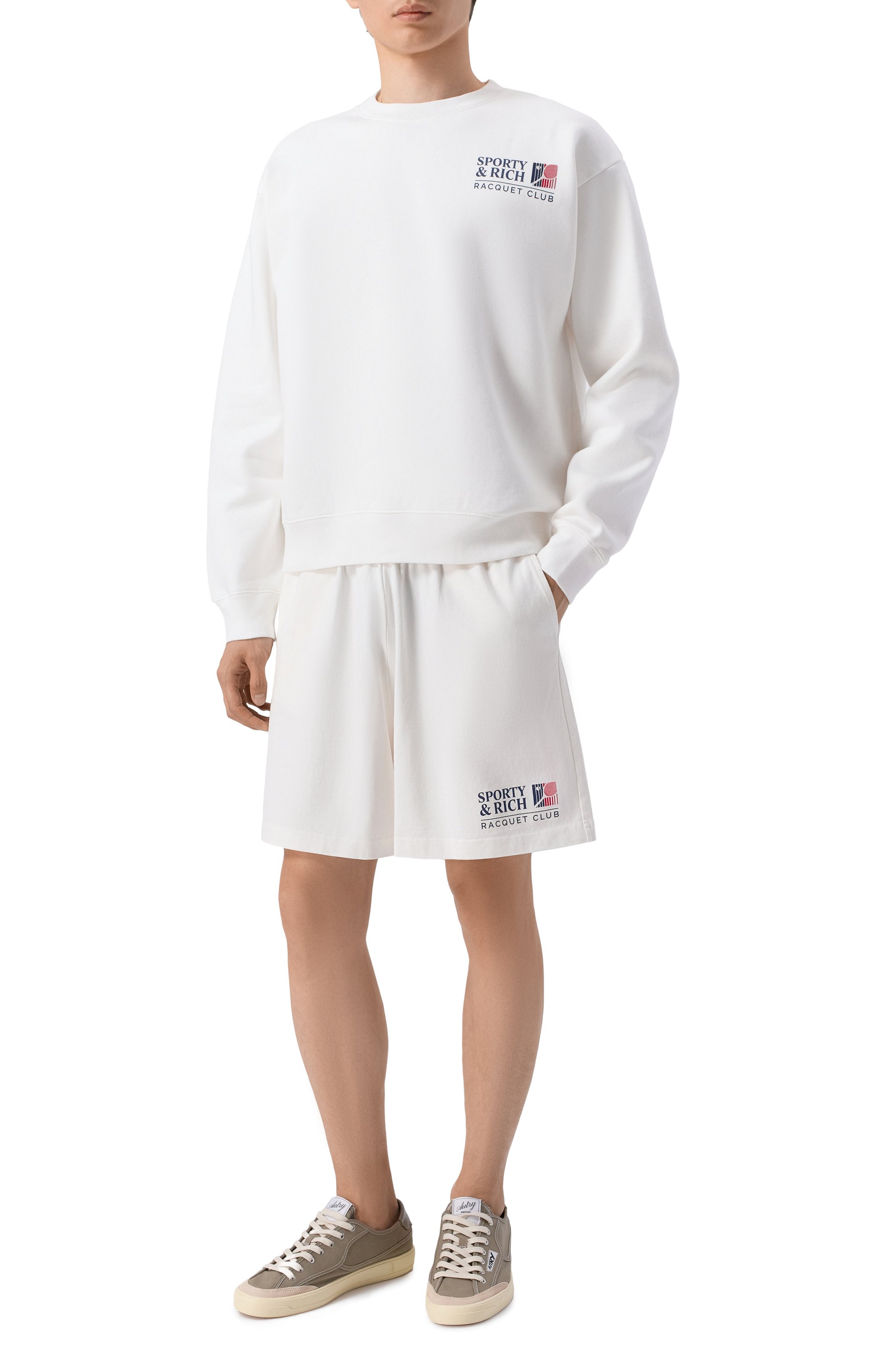 Хлопковые шорты SPORTY AND RICH белого цвета по цене 17900 руб., арт. SH039710431WH01, фото 2 Хлопковые шорты SPORTY AND RICH, арт. SH039710431WH01, фото 2