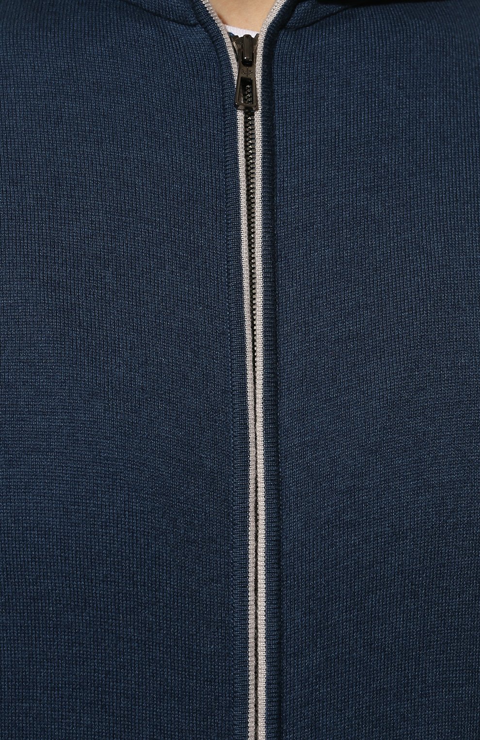 Кардиган из хлопка и кашемира LORO PIANA синего цвета по цене 206000 руб., арт. FAF8493, фото 5 Кардиган из хлопка и кашемира LORO PIANA, арт. FAF8493, фото 5