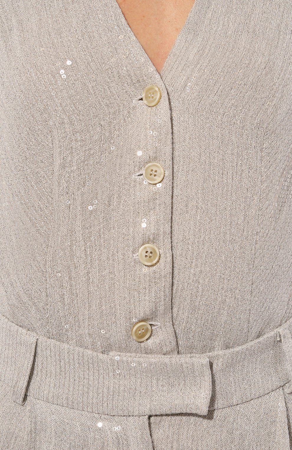Льняной комбинезон с отделкой пайетками BRUNELLO CUCINELLI, арт. MH570SN199, фото 5