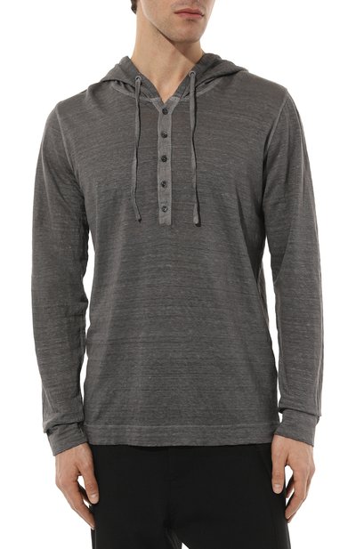 Льняной лонгслив-хенли 120% LINO темно-серого цвета по цене 26350 руб., арт. 31ALIM7553/000E908/S00, фото 3 Льняной лонгслив-хенли 120% LINO, арт. 31ALIM7553/000E908/S00, фото 3