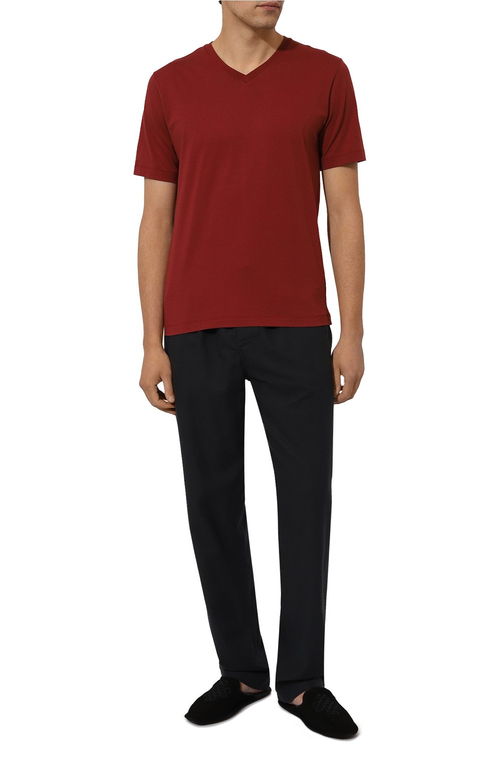 Хлопковая футболка HANRO бордового цвета по цене 9660 руб., арт. 075051, фото 2 Хлопковая футболка HANRO, арт. 075051, фото 2