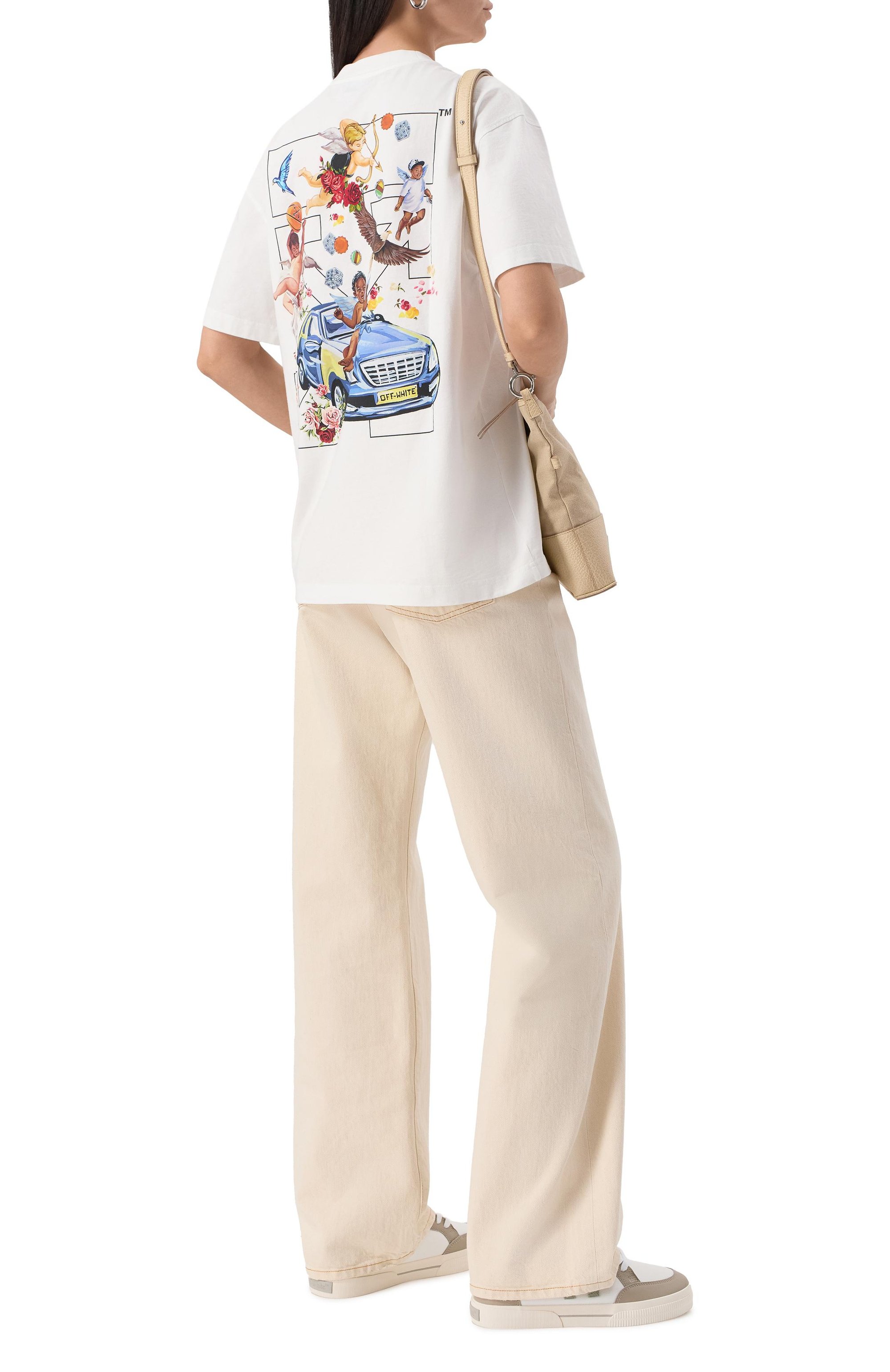 Хлопковая футболка OFF-WHITE белого цвета по цене 49950 руб., арт. 0WAA089S25JER0040110, фото 2 Хлопковая футболка OFF-WHITE, арт. 0WAA089S25JER0040110, фото 2