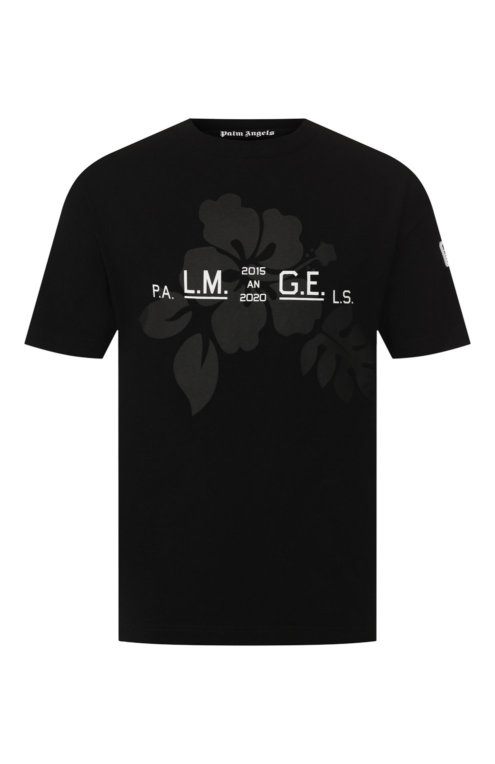 Хлопковая футболка PALM ANGELS черного цвета по цене 25100 руб., арт. PMAA001R204130121010, фото 1 Хлопковая футболка PALM ANGELS, арт. PMAA001R204130121010, фото 1
