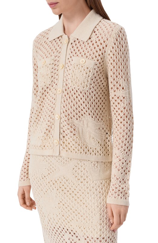 Кардиган изо льна и хлопка Zadig and Voltaire KWCA01672 Кремовый  KWCA01672 Фото 3