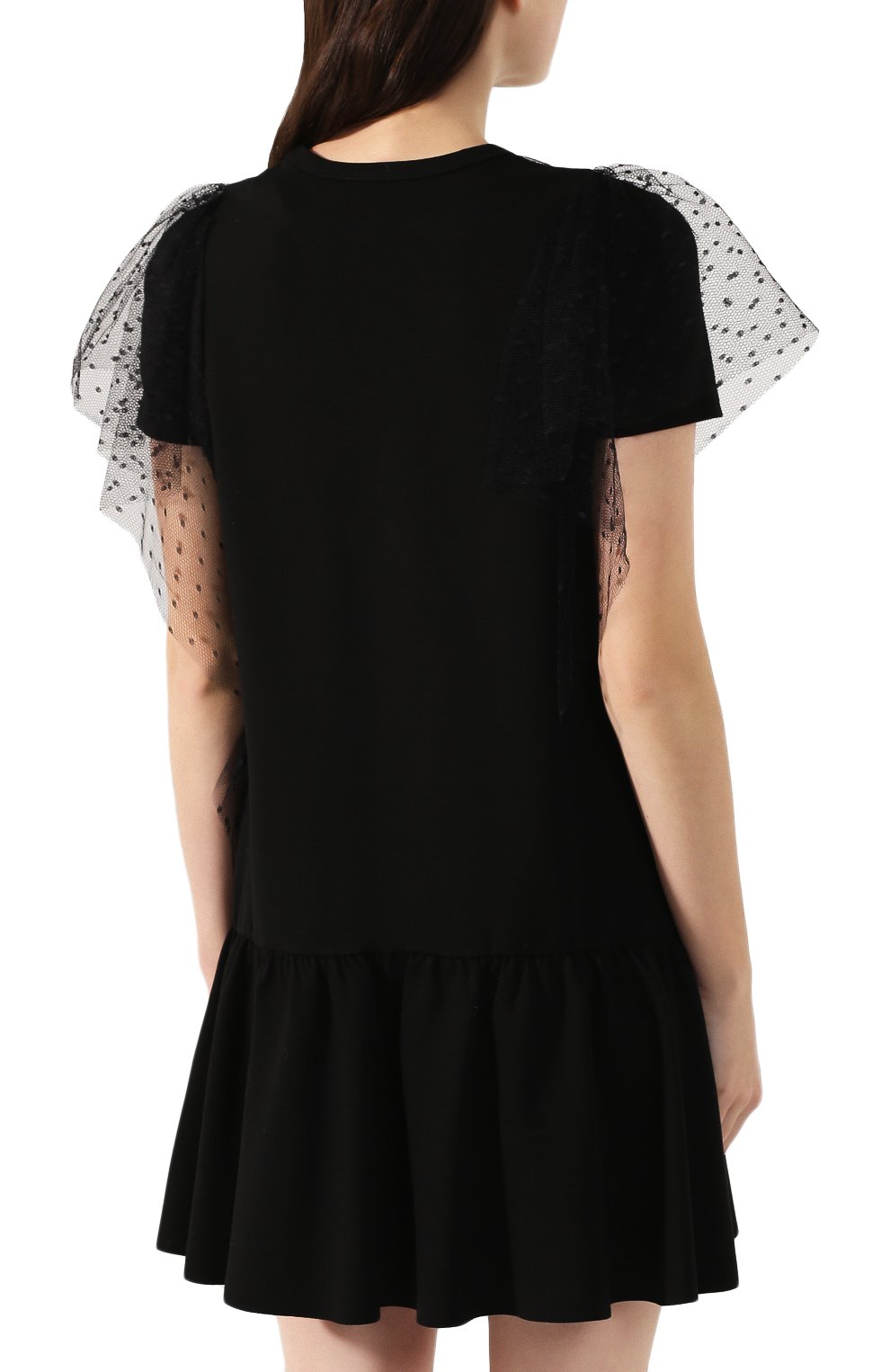 Платье из вискозы REDVALENTINO черного цвета по цене 46050 руб., арт. TR3MJ03P/4UG, фото 4 Платье из вискозы REDVALENTINO, арт. TR3MJ03P/4UG, фото 4