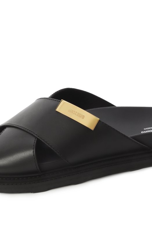 Кожаные шлепанцы Moschino 28063/GA0 Чёрный  28063/GA0 Фото 7