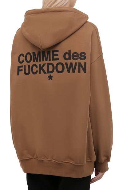Хлопковое худи COMME DES FUCKDOWN коричневого цвета по цене 15450 руб., арт. CDFD1547, фото 4 Хлопковое худи COMME DES FUCKDOWN, арт. CDFD1547, фото 4