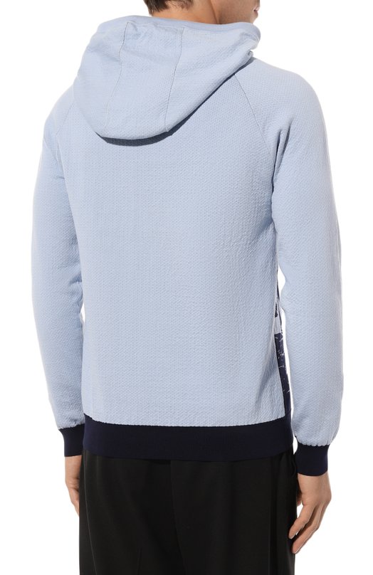 Хлопковое худи Il Borgo Cashmere Голубой, фото 4