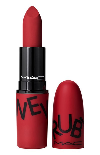 Женская губная помада powder kiss lipstick ruby's crew, оттенок ruby new (3g) MAC, арт. SR7Y-65