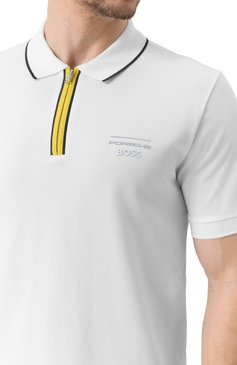 Мужское хлопковое поло boss x porsche BOSS белого цвета, арт. 50531463 | Фото 5 (Рукава: Короткие; Драгоценные камни: Проставлено; Материал внешний: Хлопок; Длина (для топов): Стандартные; Материал сплава: Проставлено; Застежка: Молния; Стили: Кэжуэл; Принт: Без принта; Кросс-КТ: Джерси; Мужское Кросс-КТ: Футболка-одежда)