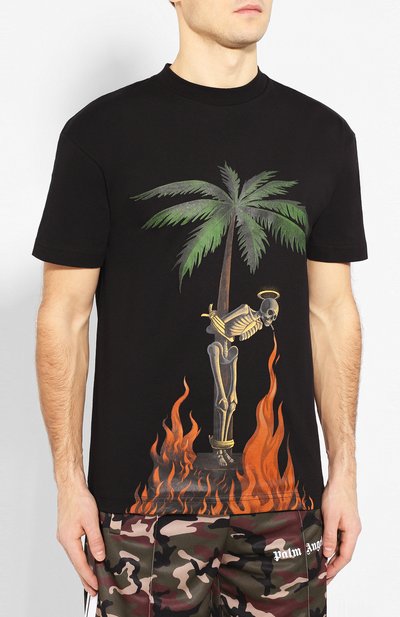 Хлопковая футболка PALM ANGELS, арт. PMAA001R204130341088, фото 3