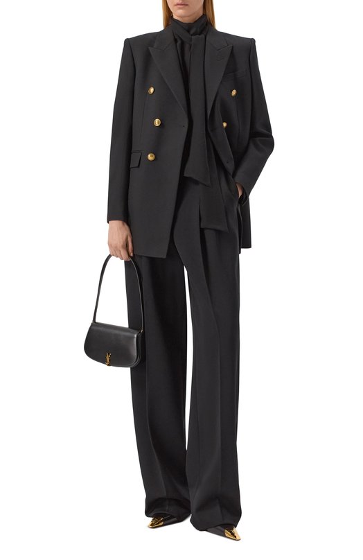 Шерстяной жакет Saint Laurent 823641/Y7B73 Чёрный  823641/Y7B73 Фото 2