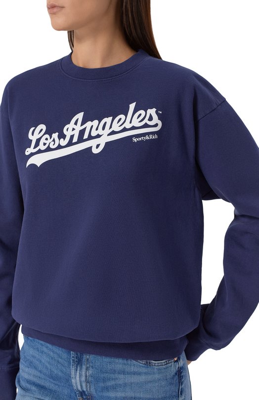 Хлопковый свитшот Sporty & Rich x LA Dodgers Sporty and Rich ST071627667BL106 Синий  ST071627667BL106 Фото 5