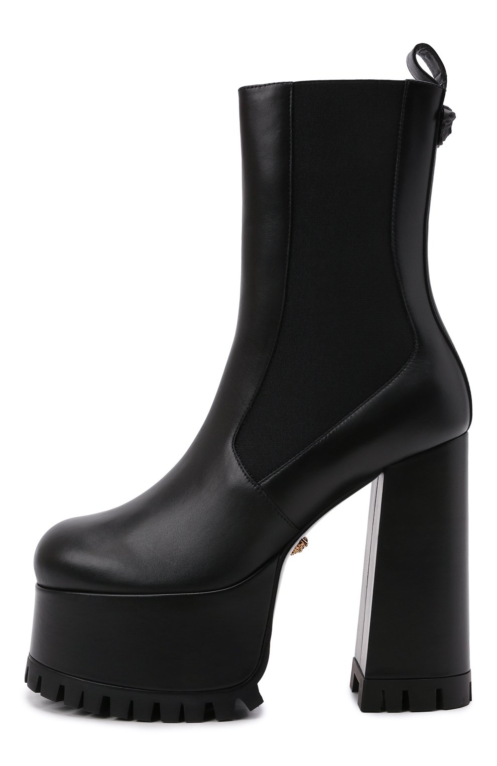 Кожаные ботильоны la medusa juno VERSACE черного цвета по цене 144500 руб., арт. 1000818/DVT2P, фото 3 Кожаные ботильоны la medusa juno VERSACE, арт. 1000818/DVT2P, фото 3