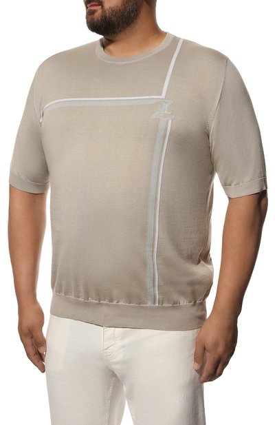 Джемпер из хлопка и шелка ZILLI, арт. MBX-TS030-LETT1/MC01, фото 3