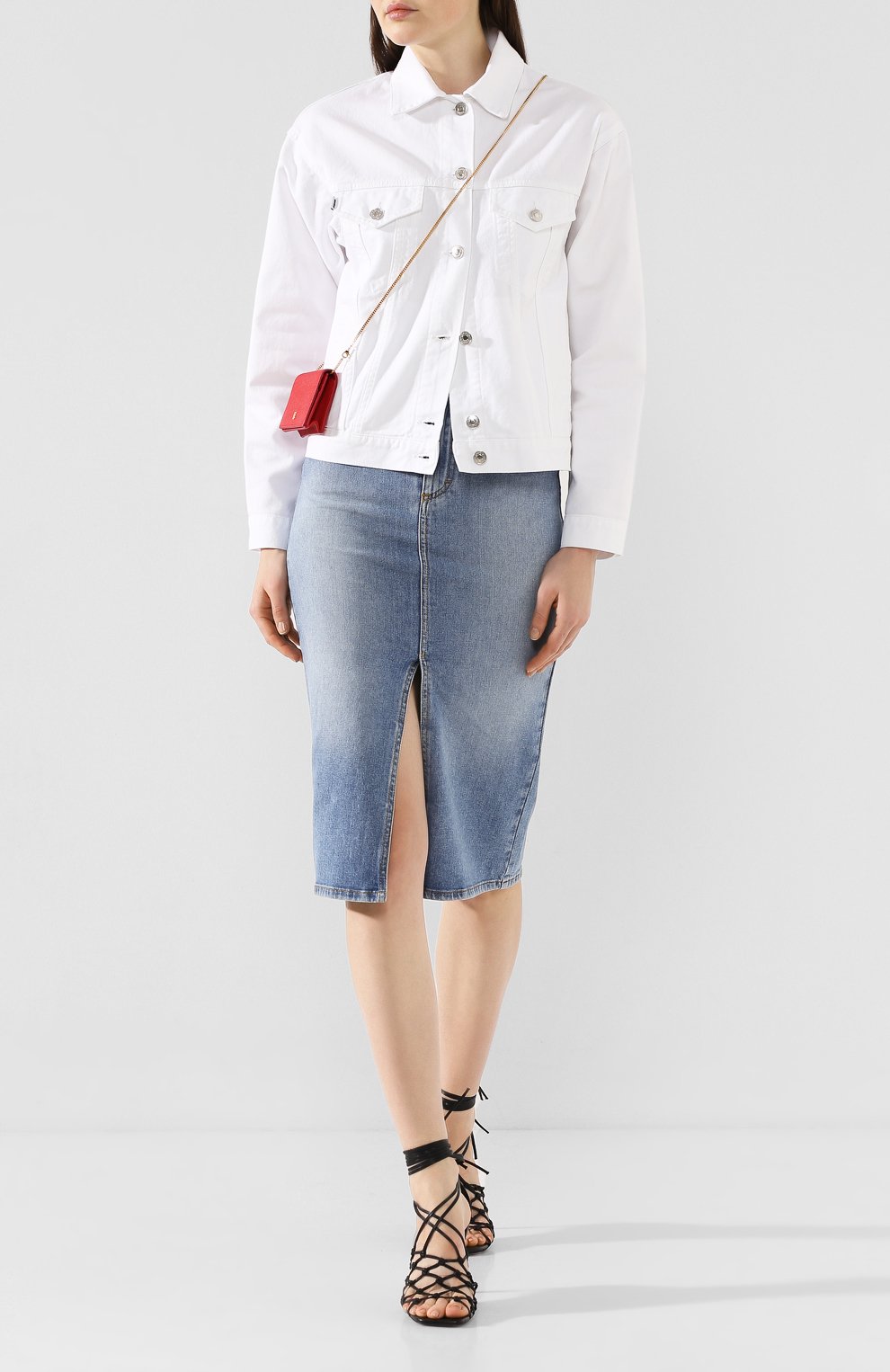 Джинсовая куртка MSGM белого цвета по цене 29950 руб., арт. 2841MDH51T 207276, фото 2 Джинсовая куртка MSGM, арт. 2841MDH51T 207276, фото 2