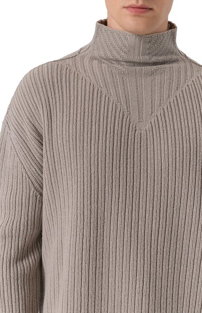 Шерстяной свитер RICK OWENS бежевого цвета по цене 110000 руб., арт. RU02E1645/KWV, фото 5 Шерстяной свитер RICK OWENS, арт. RU02E1645/KWV, фото 5