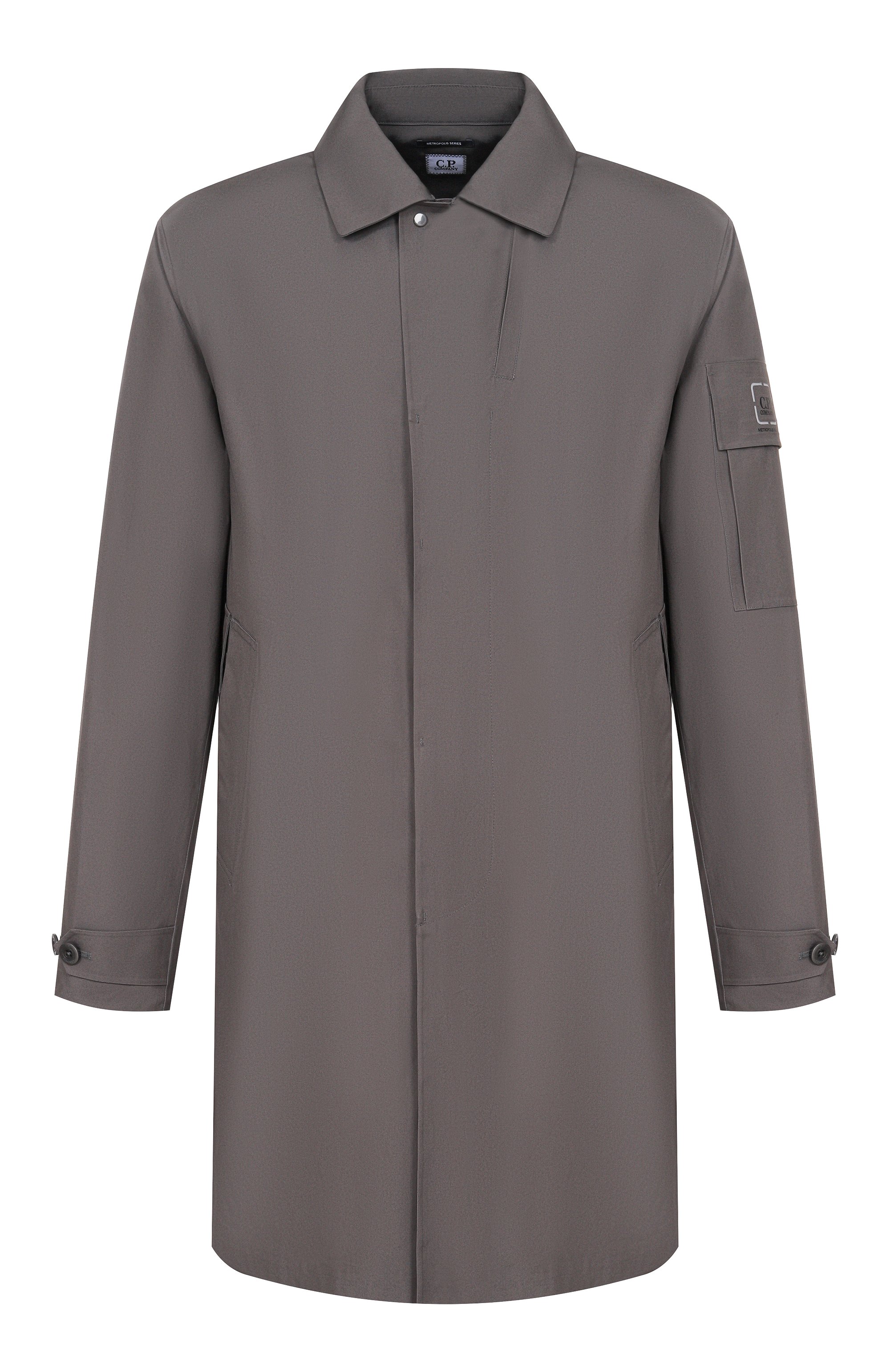 Хлопковый плащ C.P. COMPANY темно-серого цвета по цене 99250 руб., арт. 20CL0W004A/110542A, фото 1 Хлопковый плащ C.P. COMPANY, арт. 20CL0W004A/110542A, фото 1