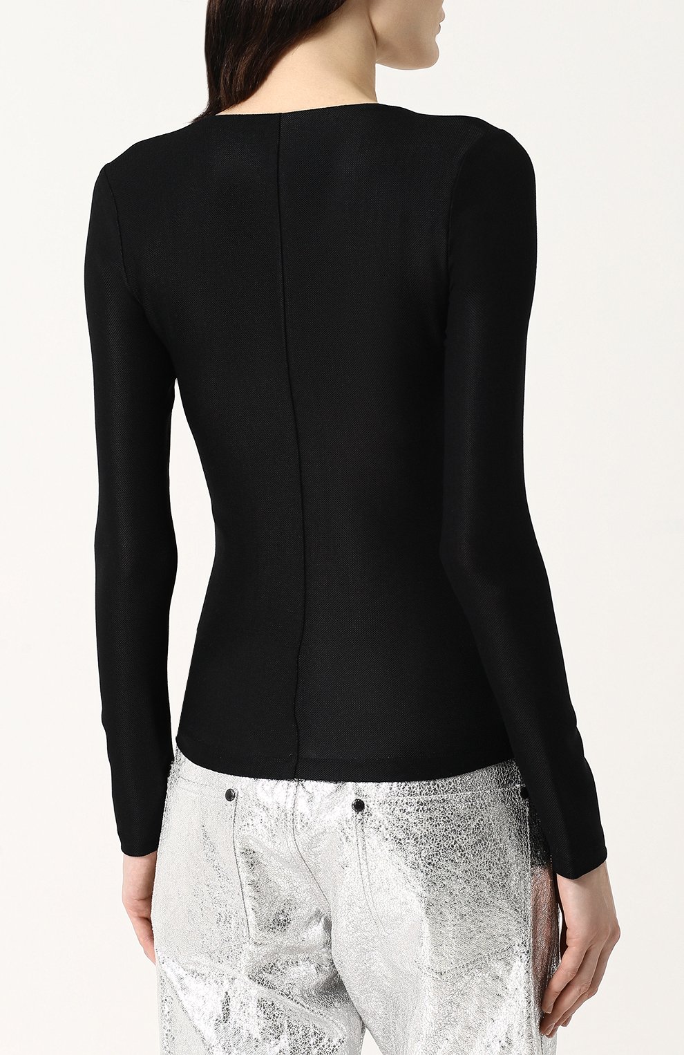 Однотонный приталенный топ из смеси вискозы и шерсти TOM FORD, арт. TSJ265-FAX293, фото 4