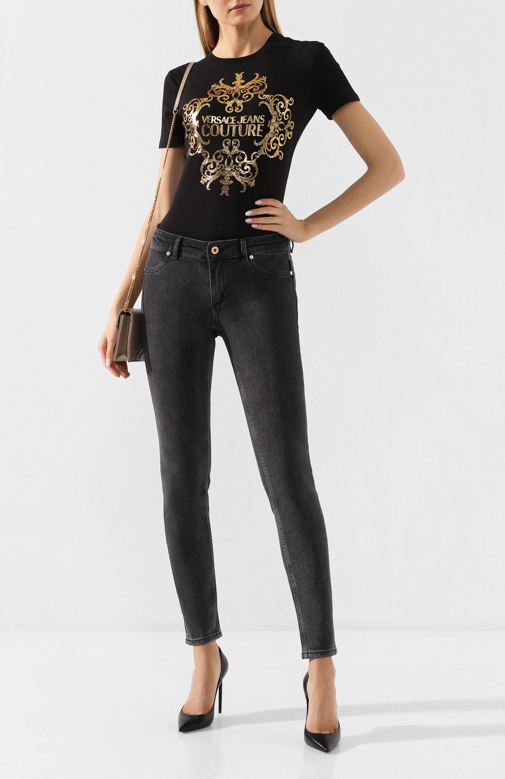 Хлопковая футболка VERSACE JEANS COUTURE, арт. B2HUA7AE-UDP608 BAR0QUE/30215, фото 2