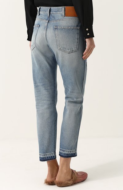 Джинсы прямого кроя с вышивкой в виде бабочки GUCCI, арт. 433035/XR266, фото 4