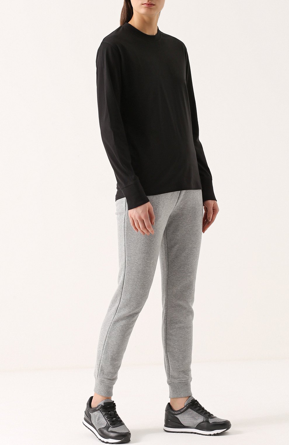 Хлопковый лонгслив с круглым вырезом AECA WHITE, арт. L0NG SLEEVE TEE LIGHT, фото 2