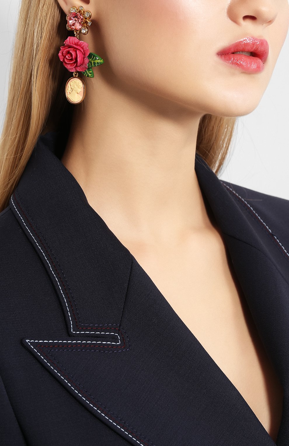 Серьги-клипсы с подвесками и отделкой кристаллами swarovski DOLCE & GABBANA, арт. WEK6R2/W1111, фото 2