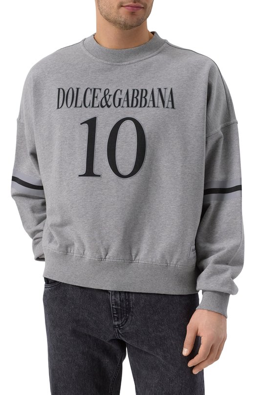 Хлопковый свитшот Dolce & Gabbana G9BEFT/G702N Серый  G9BEFT/G702N Фото 3