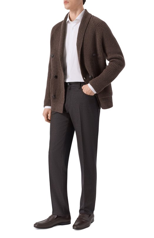 Брюки из шерсти и кашемира Berwich M0RELL0 5TALC 19/FA1224X Коричневый  M0RELL0 5TALC 19/FA1224X Фото 2