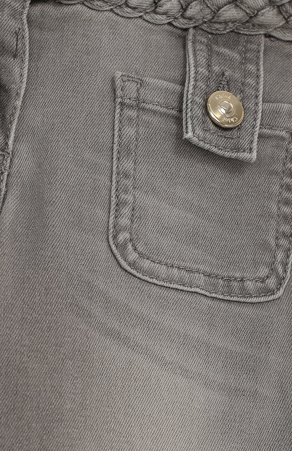 Джинсы прямого кроя с плетеной вставкой на поясе CHLOÉ серого цвета по цене 15550 руб., арт. C14522/6A-12A, фото 3 Джинсы прямого кроя с плетеной вставкой на поясе CHLOÉ, арт. C14522/6A-12A, фото 3