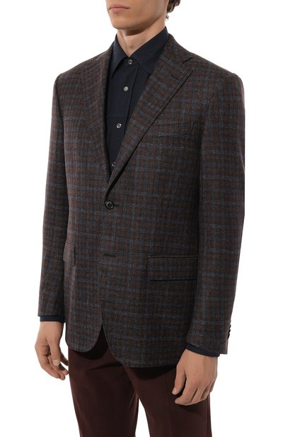 Шерстяной пиджак CORNELIANI коричневого цвета по цене 109000 руб., арт. 946008-9416317, фото 4 Шерстяной пиджак CORNELIANI, арт. 946008-9416317, фото 4