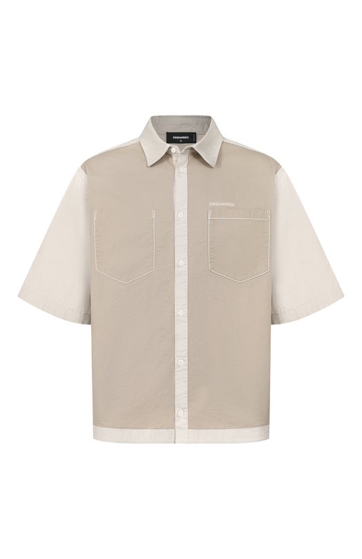 Хлопковая рубашка Dsquared2 S74DM0971/S35175 Бежевый S74DM0971/S35175