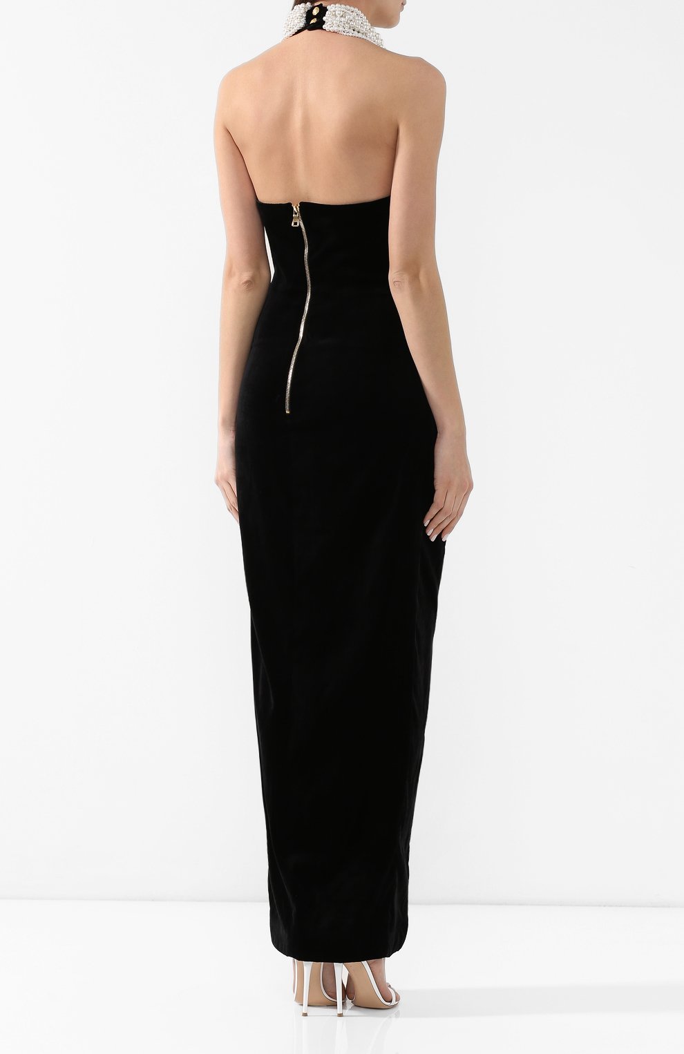 Бархатное платье BALMAIN черного цвета по цене 238500 руб., арт. RF16385/V013, фото 4 Бархатное платье BALMAIN, арт. RF16385/V013, фото 4
