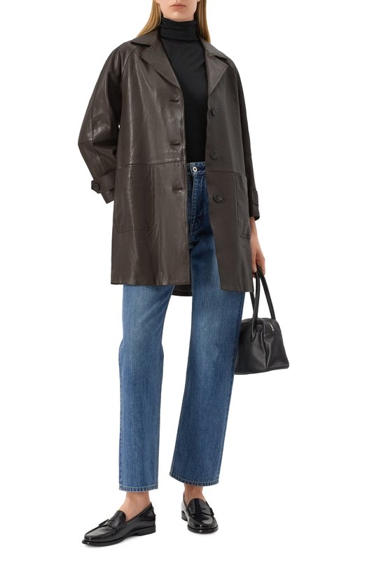 Кожаная куртка Weekend Max Mara PETRA Коричневый  PETRA Фото 2