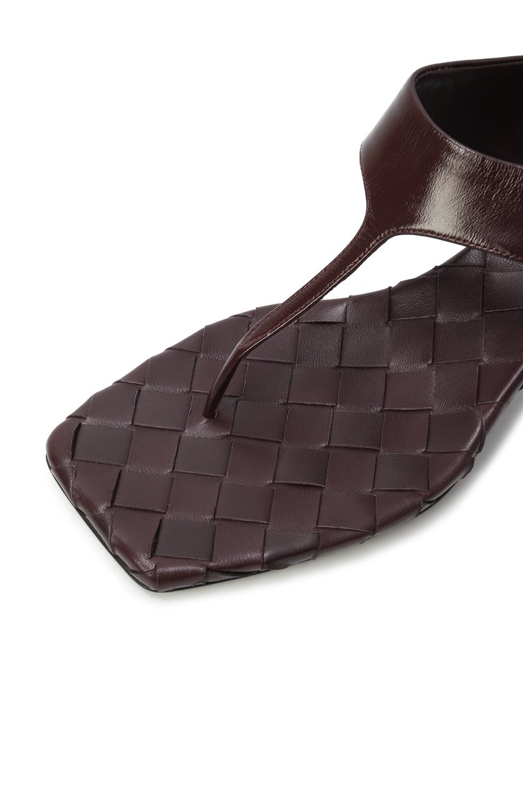 Женские кожаные мюли marella BOTTEGA VENETA бордового цвета, арт. 807023/V3H90 | Фото 7 (Материал внешний: Натуральная кожа; Материал внутренний: Натуральная кожа; Каблук высота: Низкий; Подошва: Плоская; Каблук тип: Устойчивый)