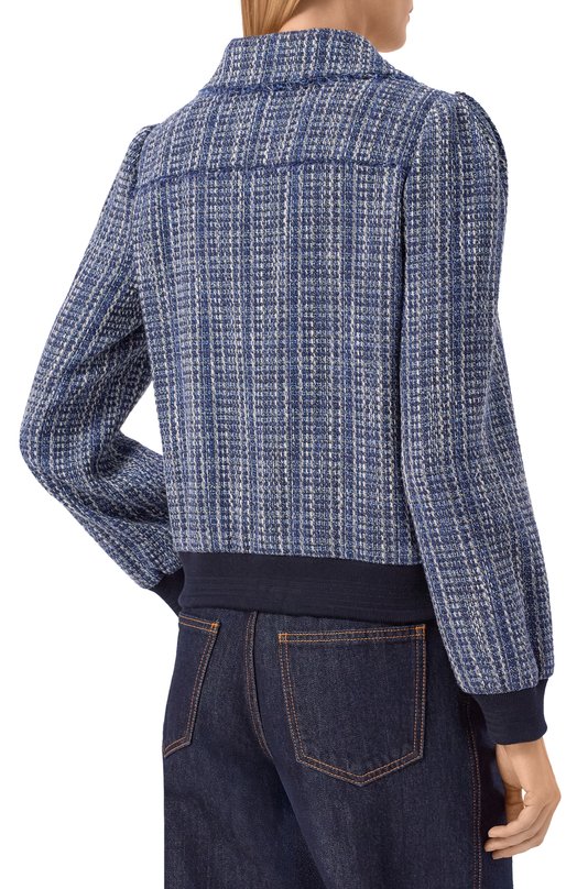 Твидовый бомбер Kiton D61503K0934G Синий  D61503K0934G Фото 4