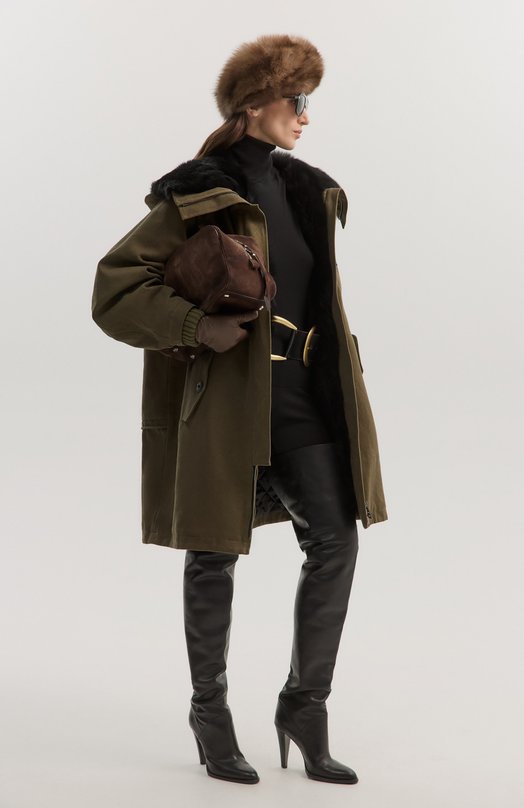 Кожаные ботфорты Nadja 100 Saint Laurent 843853/28N00 Чёрный  843853/28N00 Фото 7