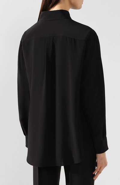 Шелковая рубашка BURBERRY черного цвета по цене 147000 руб., арт. 4560763, фото 4 Шелковая рубашка BURBERRY, арт. 4560763, фото 4