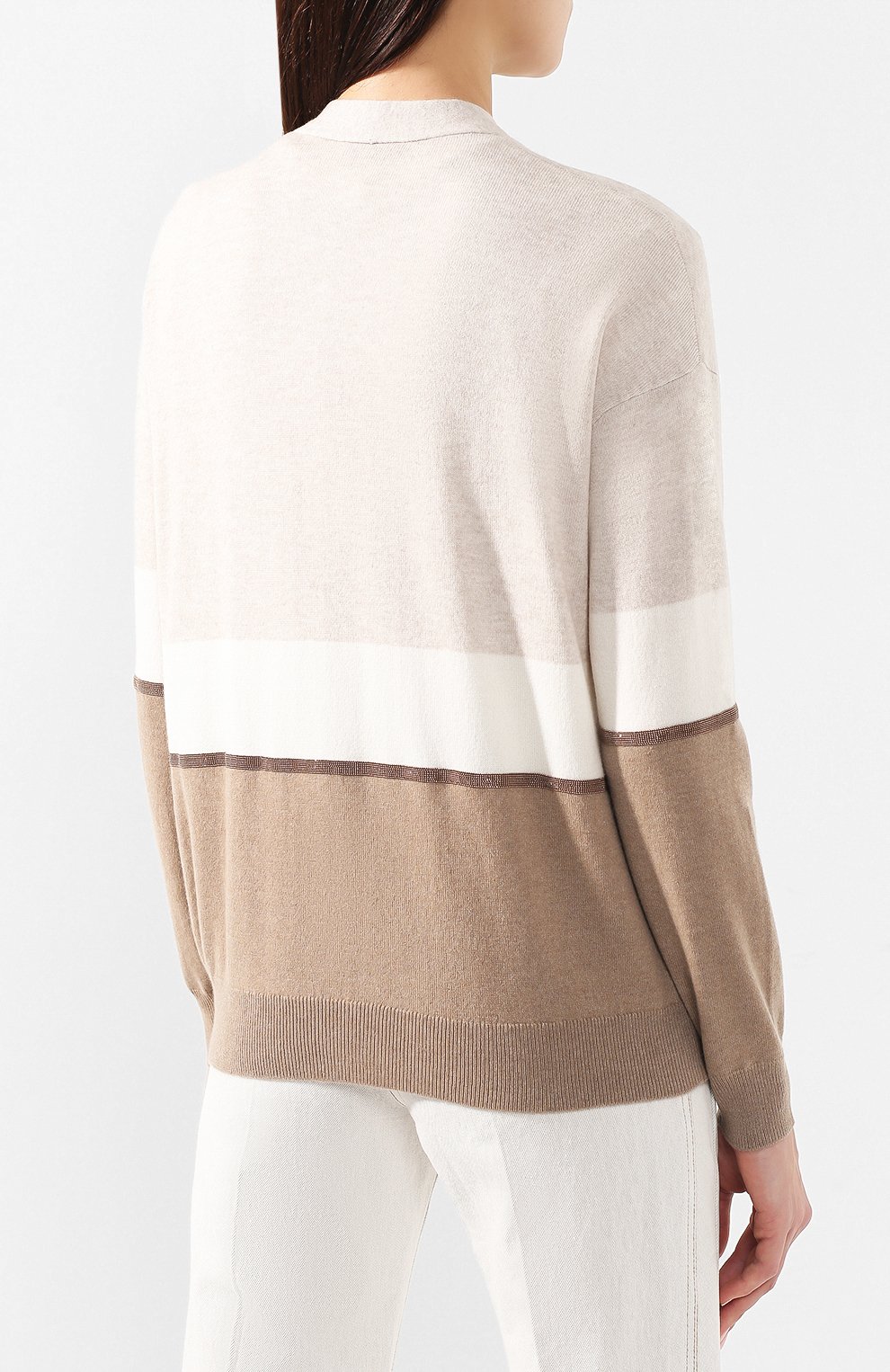 Кашемировый кардиган BRUNELLO CUCINELLI бежевого цвета по цене 226500 руб., арт. M12169926, фото 4 Кашемировый кардиган BRUNELLO CUCINELLI, арт. M12169926, фото 4