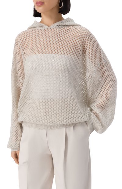 Худи из шерсти и хлопка BRUNELLO CUCINELLI, арт. MPS732409P, фото 3