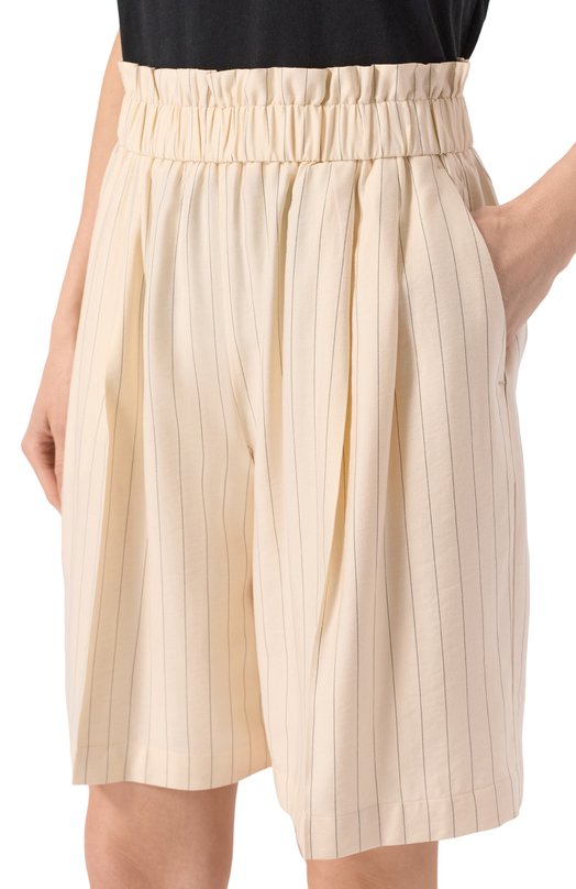 Шорты из вискозы Twinset 251LL2AFF Кремовый  251LL2AFF Фото 5