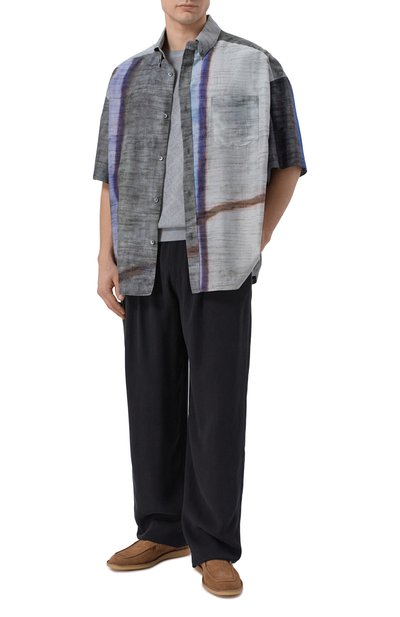 Рубашка из хлопка и шелка GIORGIO ARMANI разноцветного цвета по цене 184500 руб., арт. GM003727/TE21684, фото 2 Рубашка из хлопка и шелка GIORGIO ARMANI, арт. GM003727/TE21684, фото 2