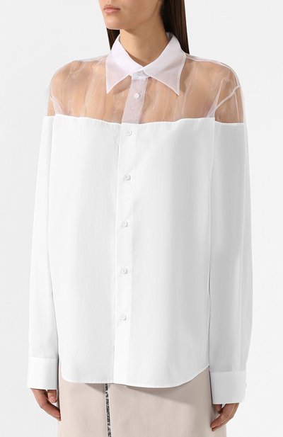 Хлопковая рубашка MAISON MARGIELA белого цвета по цене 66850 руб., арт. S51DL0270/S44720, фото 3 Хлопковая рубашка MAISON MARGIELA, арт. S51DL0270/S44720, фото 3