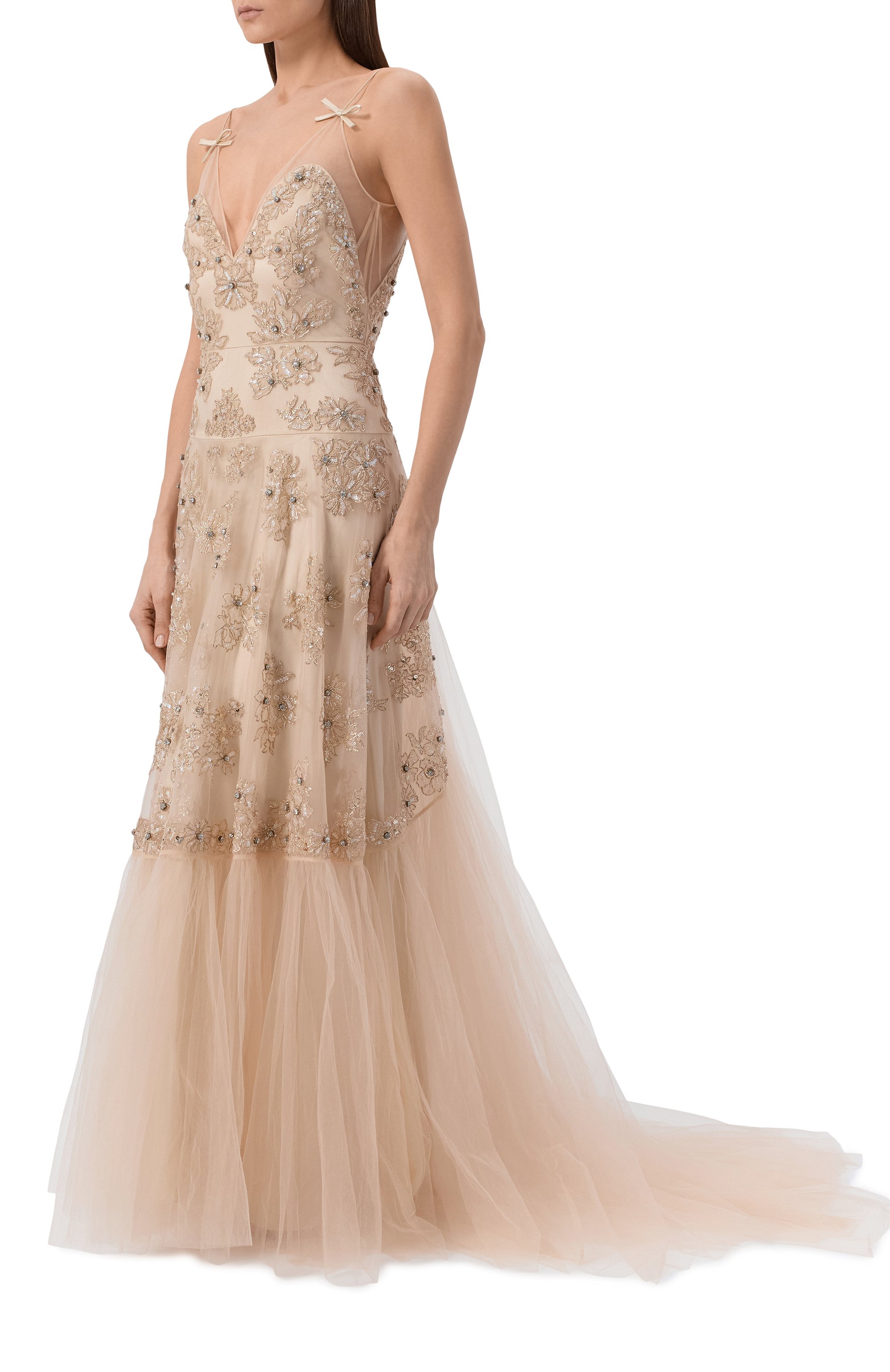 Платье с отделкой пайетками и стразами VALENTINO, арт. 8B3VDMK0/1ED, фото 2