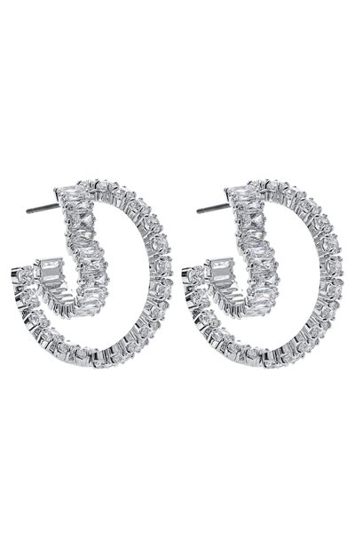 Серьги matrix SWAROVSKI серебряного цвета по цене 35400 руб., арт. 5705748, фото 3 Серьги matrix SWAROVSKI, арт. 5705748, фото 3