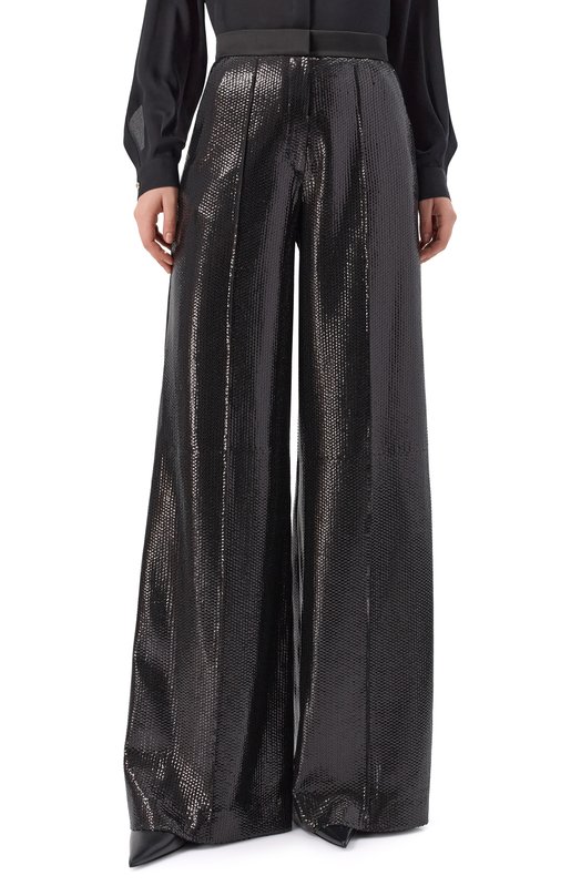 Брюки с отделкой пайетками Elie Saab P0158NF25/PSA01 Чёрный  P0158NF25/PSA01 Фото 3